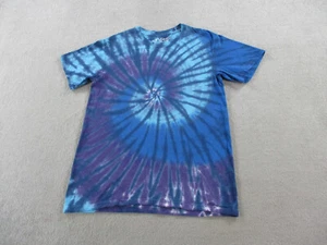 Camicia Blu Liquido Adulto Piccola Blu Viola Tie Dye Girocollo Vuoto Colorato - Foto 1 di 8