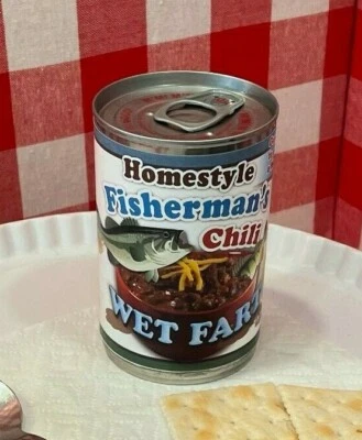2x FUNNY Fisherman Wet Fart Chili Soup Can Labels - Gag Fishing Birthday GIFT
