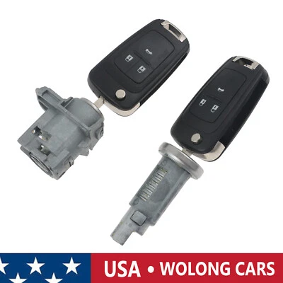 Interruptor de barril de encendido y juego de cilindros de bloqueo de puerta y 2 controles remotos para Chevrolet Malibu Foto 1 de 4