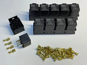 12v 40A 4 Pin ON/OFF Relays with holders and terminals 10 PACK - Picture 1 of 2