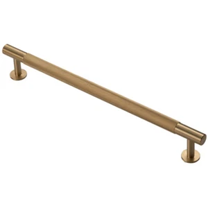 Knurled Bar Door Pull Handle - 274mm x 13mm - 224mm Centres - Satin Brass - Picture 1 of 6
