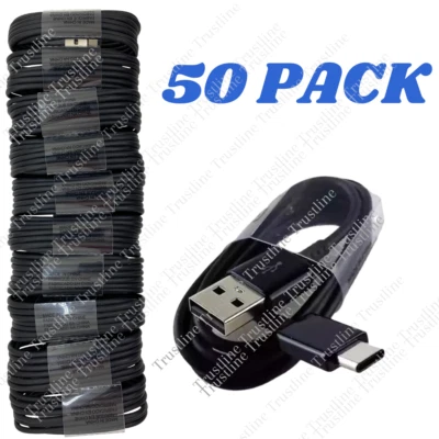Lote 50x Cabo Carregador USB Tipo C Carregamento Rápido Para Samsung S8 S9 Telefone Android - Imagem 1 de 4