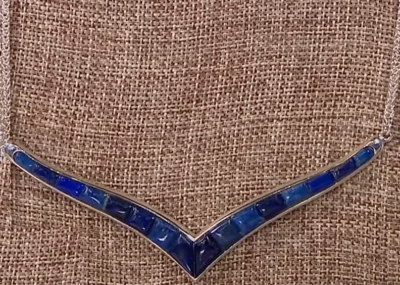 Jay King Blue Lapis Inlay Reversible 18" Sterling Silver Chain Necklace NWT - Image 1 of 4