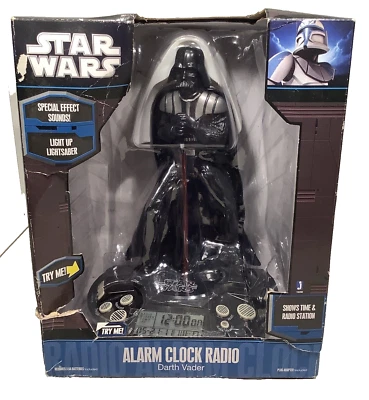 Star Wars Darth Vader Alarm Clock Radio Lightsaber NIB 2011 - Factory Sealed!!🖤 - Image 1 of 4