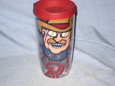 *12-OZ INSULATED PLASTIC TRAVEL TUMBLER - FRISCO ROUGH RIDERS MINOR LG. BASEBALL - Image 1 of 4