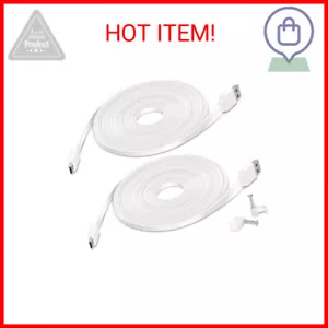 2 Pack 26FT Flat Power Extension Cable Compatible with Wyze Cam Pan, Kasa Cam, Y - Picture 1 of 2