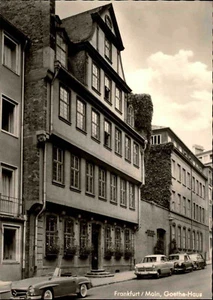 Fráncfort del Meno coche Mercedes pagoda delante de la casa de Goethe postal aprox. ~ 1960 - Imagen 1 de 2