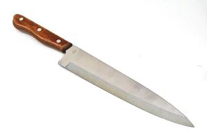 Precision Hollow Ground Fine Stainless Steel 14" Chefs Knife Wooden Handle Japan - Picture 1 of 10