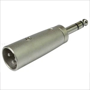 Male XLR (Cannon) Plug - 6.35mm Stereo Jack Plug Adaptor - Picture 1 of 3