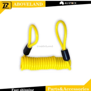 1.5M Long Motorcycle Disc Lock Warning Reminder Cable Security Scooter Yellow - Picture 1 of 4