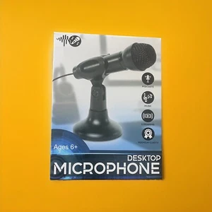 Desktop Microphone with Stand Black 5" Tall Portable Compact - Photo 1/2