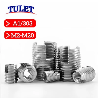 Gewindeeinsatz selbstschneidend Edelstahl M2 M2,5 M3 M4 M5 M6 M8 M10 M12 VA A1 - Bild 1 von 3