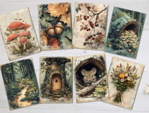 8 rustikale Wald Natur Spaziergang Journal Kartenaufleger Sammelalbum Journal Karten - Bild 1 von 3