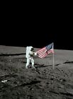 Conrad w/ American US Flag on Moon Luna Photo Picture Poster Print NASA Science