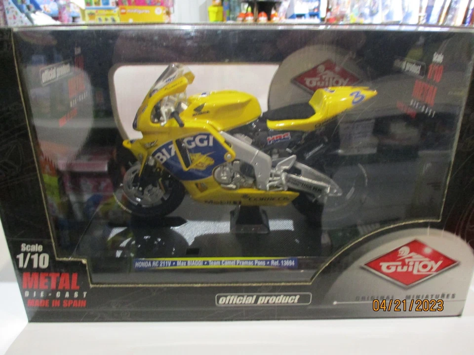 Moto Honda RC211V MAX BIAGGI TEAM CAMEL PRAMAC PONS Guiloy Scala 1/10 REF. 13694 - Immagine 1 di 4