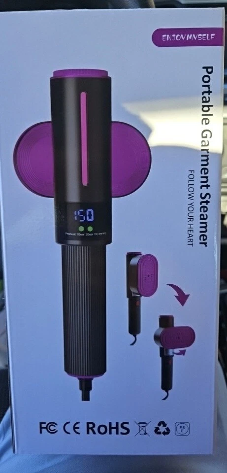 Enjoy Myself Portable Handheld Garment Steamer with Horizontal & Vertical