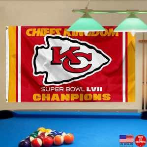 Chiefs FLAG 3X5 Kansas City Banner 3X CHAMPION Football New USA - Picture 1 of 11