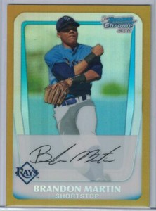 2011 BOWMAN CHROME DRAFT PROSPECTS GOLD REFRACTORS #BDPP55 BRANDON MARTIN #2/50