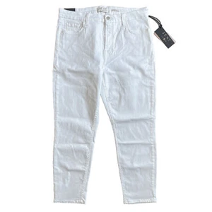 Jen7 by 7 for All Mankind Women's Pull-on Crop Skinny Jeans Pant - White Size 12 - Picture 1 of 4