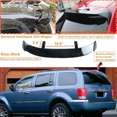 Fits Chrysler Aspen Gloss Black GT-Style Rear Roof Lip Spoiler Wing Universal Foto 1 de 4