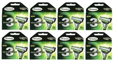 40 Personna Magnum3 Razor 3 Blades Cartridge Refill Fits M5 Magnum5 Vogue Shaver