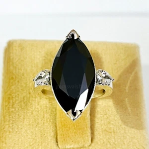 5 Ct Black Diamond Ring Marquise Cut Quality AAA Certified ! Birthday Gift - Picture 1 of 5