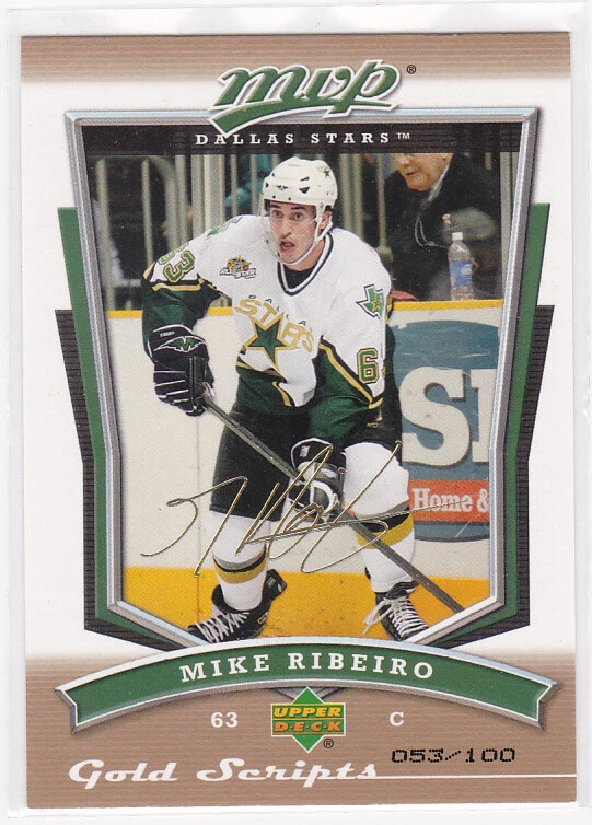 2007-08 Upper Deck MVP MIKE RIBEIRO Gold Scripts parallel card #275 - Image 1 of 1