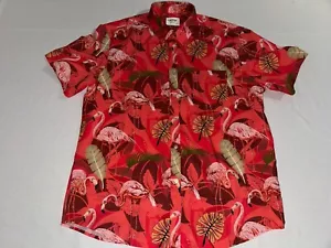 Tunevuse Hemd Herren Large Kurzarm Hawaii Flamingo Knopfleiste Neu ohne Etikett! - Bild 1 von 4
