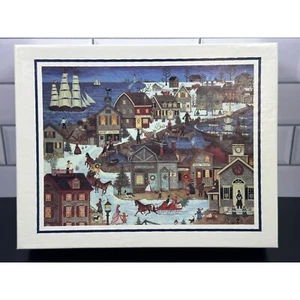 Vintage 1988 Folk Art Christmas Cards - Christmas At Cape Cod (21) Per Pack - Picture 1 of 5