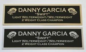Danny Garcia nameplate for signed boxing gloves trunks photo - Picture 1 of 2