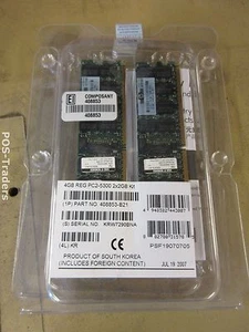 HP 408853-B21 4GB ECC (2x2GB) 2RX4 PC2-5300P DDR2-667 240p Server Memory Kit NEW - Afbeelding 1 van 1