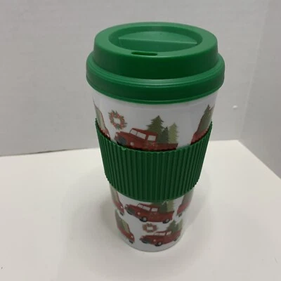 Vaso/taza de viaje de café de Navidad 16 oz con tapa y protector de manos de goma Foto 1 de 4