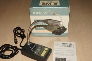 Icom SM-8 Desk Microphone w/Option Add'l Cable Installed + Box 8 Pin Round - Picture 1 of 11