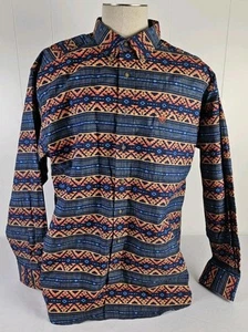 Ariat South Western Nikolai Men's 2XL Long Sleeve Cotton Shirt Blue Chambray - Picture 1 of 9