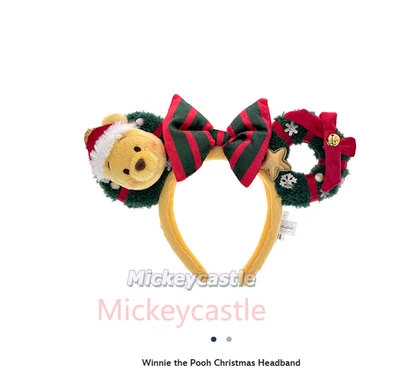 Auténtica diadema de Navidad Disney 2025 Winnie the Pooh HK Disneyland Foto 1 de 2