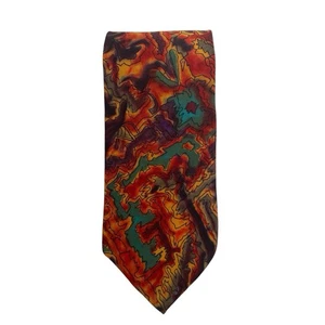 Jerry Garcia Tie Geometric Stained Glass Silk Acid Trip Paisley Made In USA A20Q - Picture 1 of 5