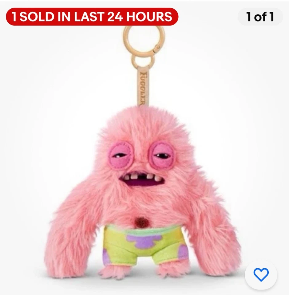 Zuru Fuggler x Spongebob Squarepants Keychain Plush Ring PLANKTON 5 in