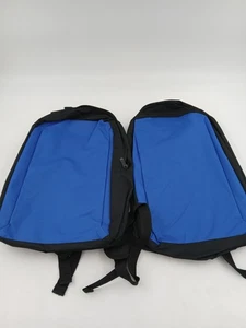 Menge 2 blau schwarz Rucksäcke Schule Reise Tagesrucksäcke Reißverschluss gepolsterte Riemen 18 Zoll - Bild 1 von 8