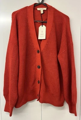 Seasalt Cornwall Winding Creek Cardigan Tomato Womens UK 16 Organic Cotton BNWT - Image 1 of 4