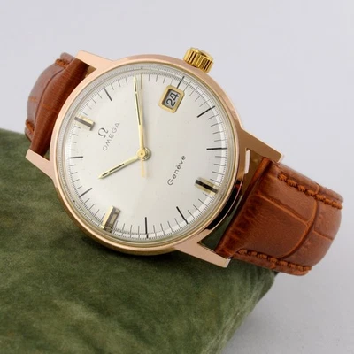 SWISS AUTHENTIC OMEGA GENÈVE 136.070 GOLD PLATED MANUAL WIND DATE DRESS WATCH - Image 1 of 4