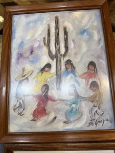 Ted De Grazia gerahmt 12”X 15” Vintage 1991 Sahuaro Dancers - Bild 1 von 4