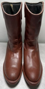 LaCrosse Waterproof Rubber Work Boots Mens 8 Brown Made USA 18 Inch Pull On - Picture 1 of 13