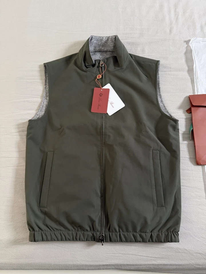 Loro Piana Reversible Marlin Vest in Olive Green - Size 50 (M/L) - Brand New - Image 1 of 4