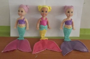 Barbie Dreamtopia Chelsea Surprise Mermaid Dolls purple & yellow molded hair 4" - Picture 1 of 8