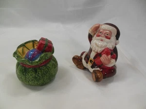 Vintage Santa and Bag of Gifts Salt and Pepper Shakers - Picture 1 of 8
