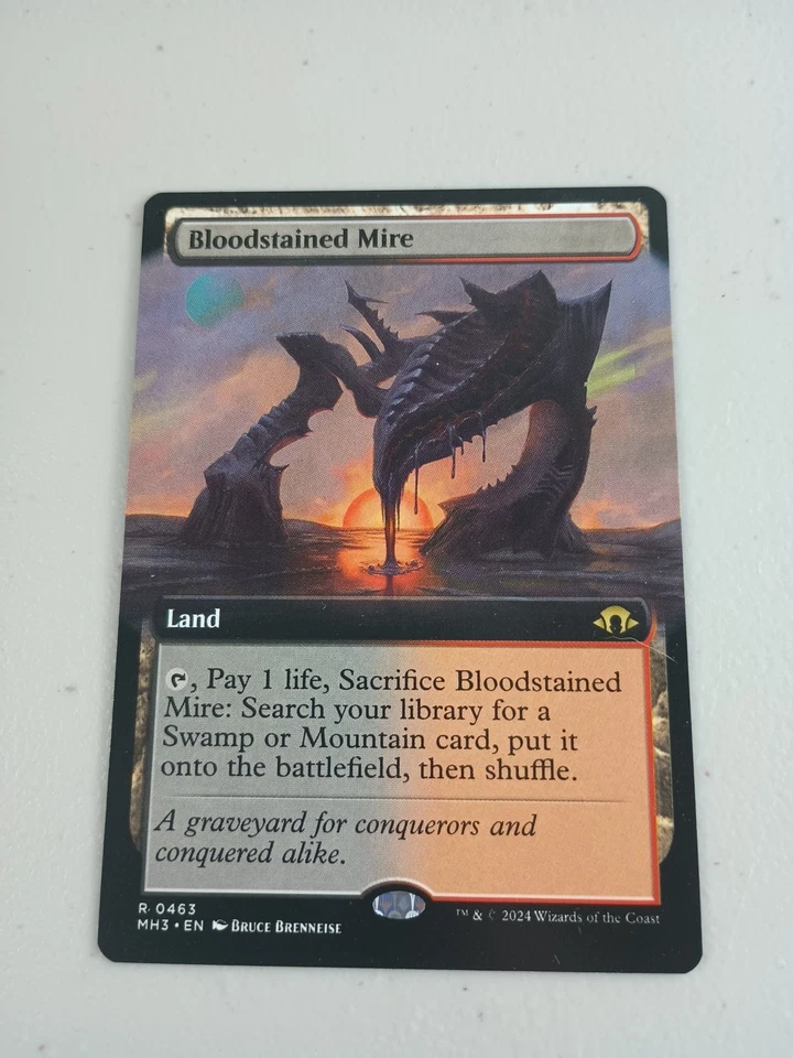 MTG Bloodstained Mire (Extended Art) Modern Horizons 3 Fetch Land Magic NM - Image 1 of 2