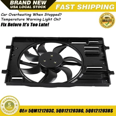 Radiator Cooling Fan for 2015-2020 Audi A3 S3 Volkswagen Golf Jetta 5Q0121203CE - Imagem 1 de 4