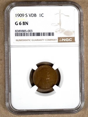 1909-S VDB LINCOLN CENT NGC G6 BN 885003 - DATA CHAVE - Imagem 1 de 4
