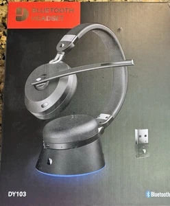 Dytole DY103 Bluetooth Headset - Black w/ Built-In Microphone & Charger Stand - Bild 1 von 7