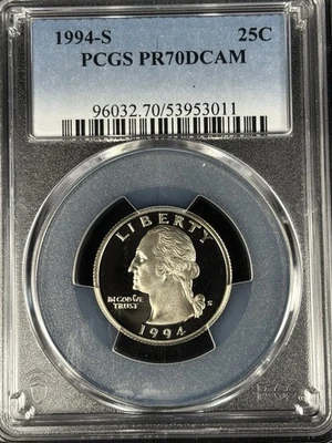 1994 S 25C Washington Quarter  PCGS PR70DCAM Display-Worthy Classic Specimen - Image 1 of 4